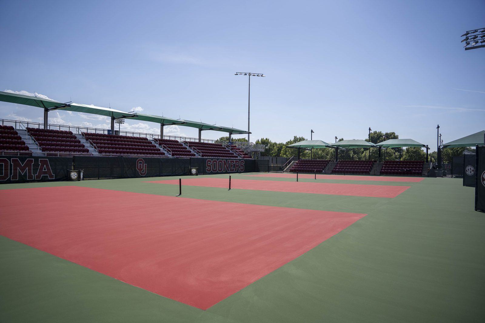 Outdoor collegiate tennis complex at the University of Oklahoma